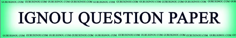 IGNOU QUESTION PAPER