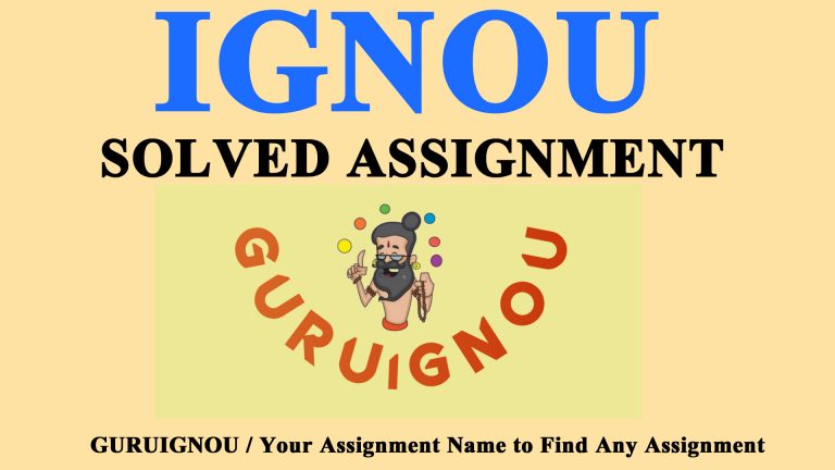 IGNOU Solved Assignment 2021