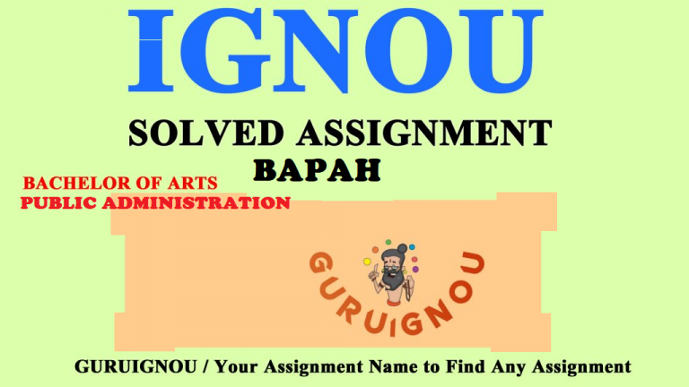 IGNOU BAPAH Solved Assignment Download 2020-2021