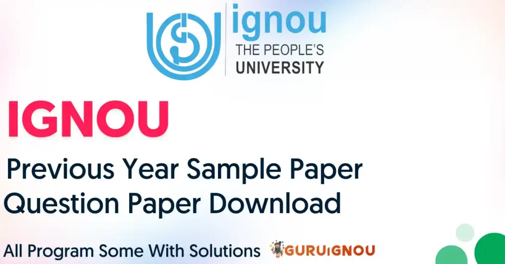 IGNOU MAH Question Papers Download Last 5 Year 