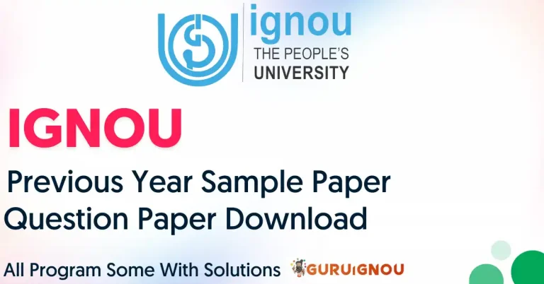 IGNOU MCOM Question paper Download