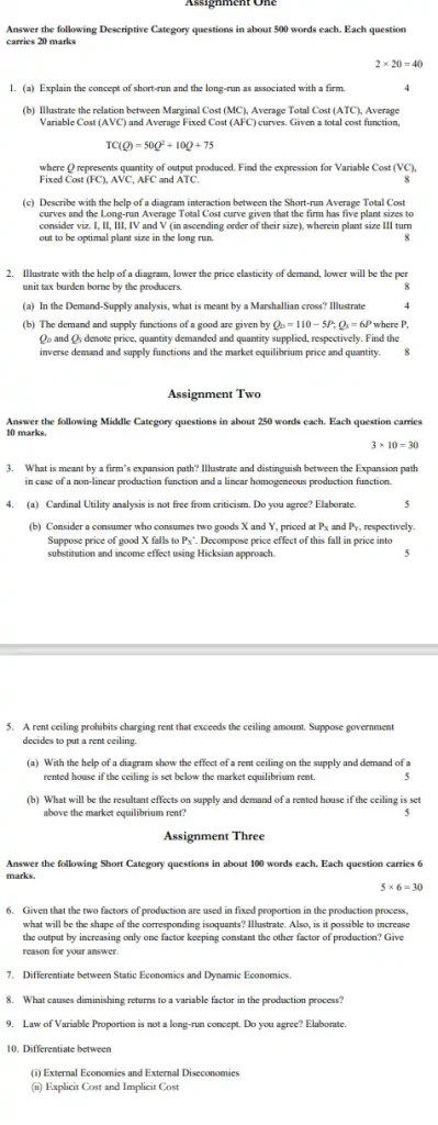 IGNOU BAG BECC 131  Question Papers Download In English Medium