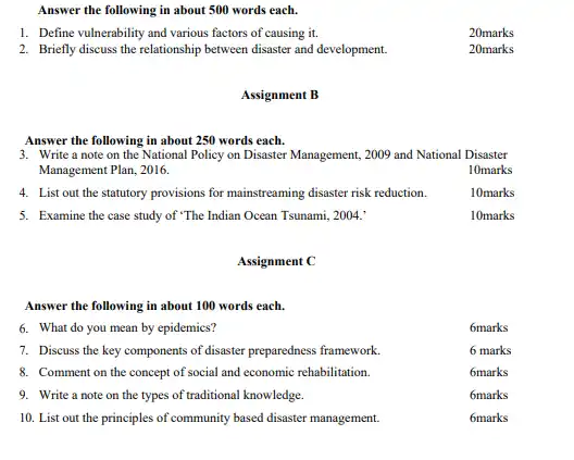 IGNOU BAG BHDG 174 Question Papers Download In English Medium