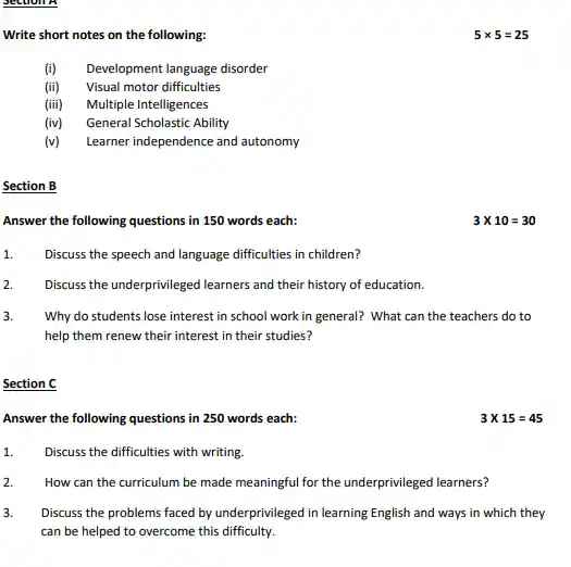 IGNOU BAG BEGS 185 Question Papers Download In English Medium