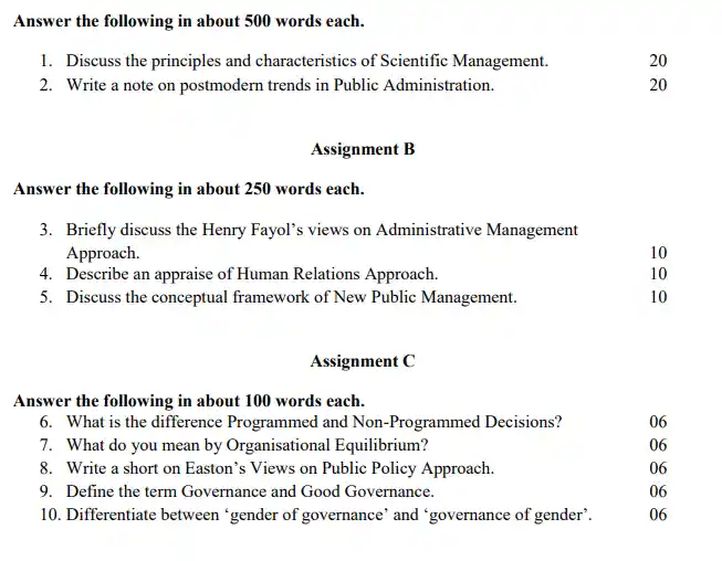 IGNOU BAG BPAC 131 Question Papers Download In English Medium